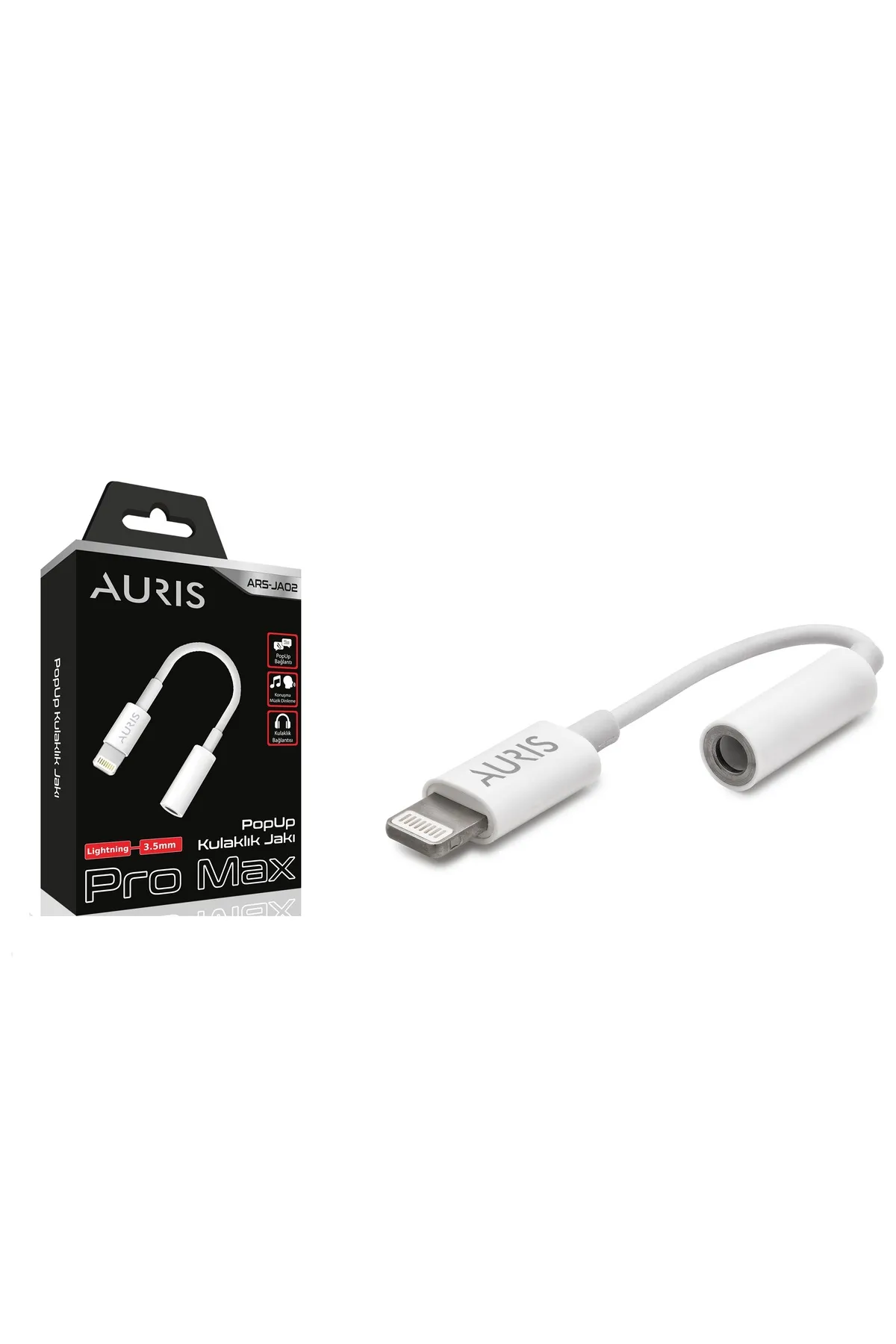 Auris JA02 Lightning AUX Çevirici iPhone için Kulaklık Dönüştürücü
